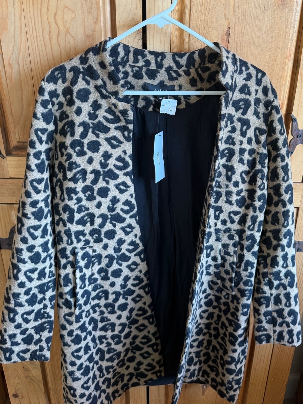 Leopard Print Open-Front Coat